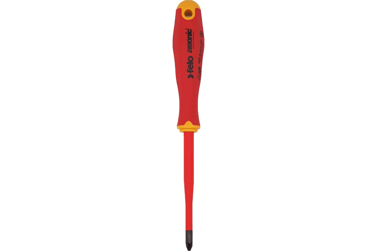 Диэлектрическая отвертка Felo PZ 2х100, E-Slim Ergonic 41529390 — детальное фото