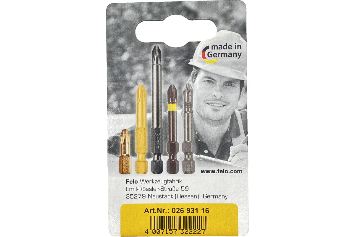 Биты Industrial 3 шт, T10/T15/T20, 25 мм, в блистере Felo 02693116 — детальное фото