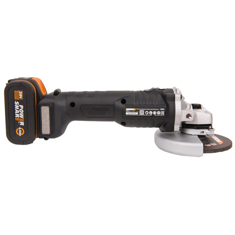 Угловая шлифмашина (болгарка) WORX WX812 20V аккумуляторная — детальное фото