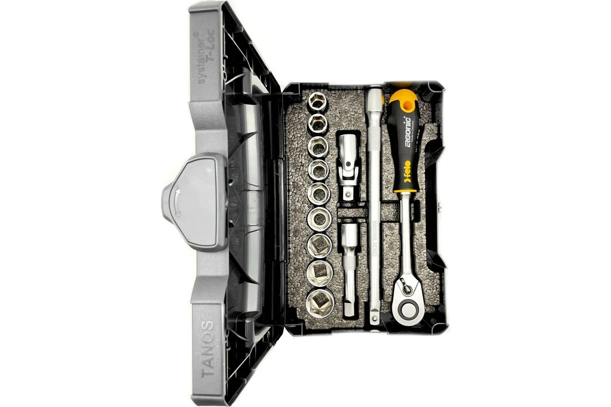 Набор метрических головок Felo с удлиненной трещоткой Ergonic в кейсе, 13 шт. 05681318 — детальное фото