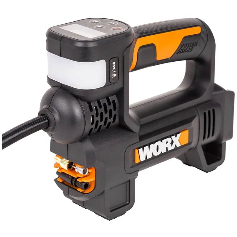 Насос с фонарем для автомобиля WORX WX092 20V аккумуляторный — детальное фото