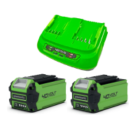 2 Аккумулятора Greenworks G40B2 40V (2 А/ч) + Быстрое зарядное устройство на 2 слота Greenworks G40UC8 40V (4 A)