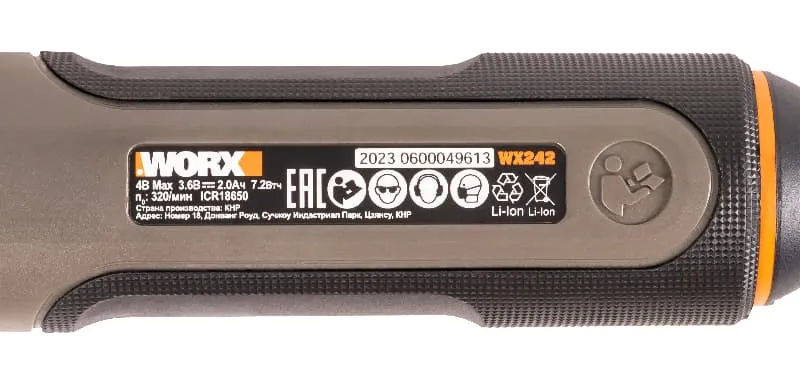 Отвертка WORX WX242 4V 5Нм аккумуляторная с набором бит — детальное фото