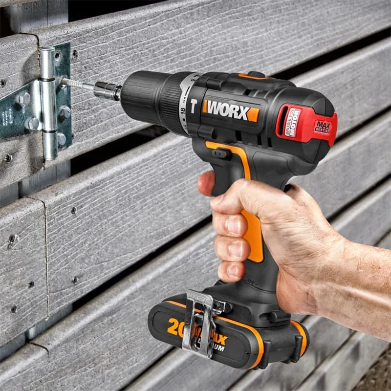 Дрель-шуруповерт ударная WORX WX367 20V 40Нм бесщеточная аккумуляторная — детальное фото