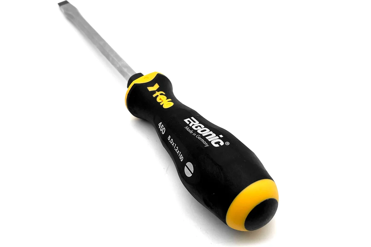 Плоская шлицевая ударная отвертка Felo Ergonic 8,0x1,2x150 45008040 — детальное фото