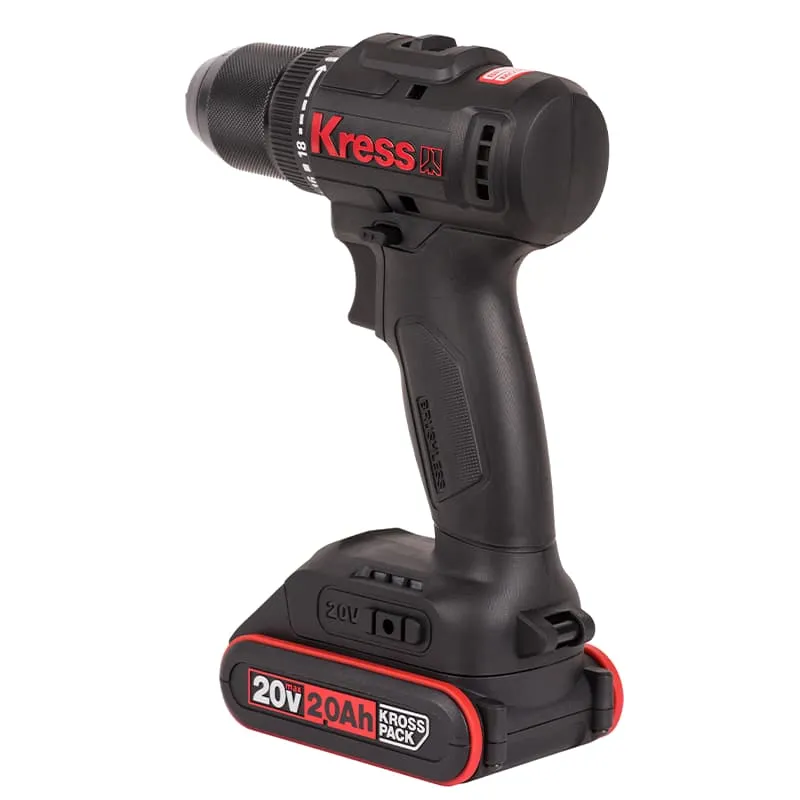 Дрель-шуруповерт KRESS KU212 20V аккумуляторная бесщеточная — детальное фото