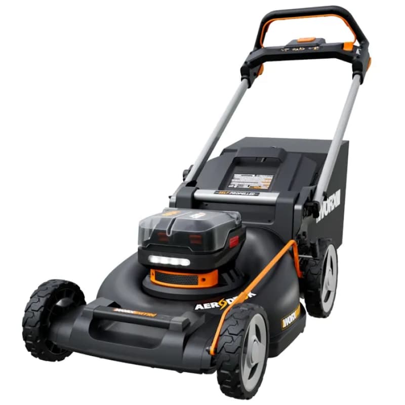 Самоходная газонокосилка WORX WG760E 40V 51см аккумуляторная, c 2х АКБ на 5 А*ч и ЗУ