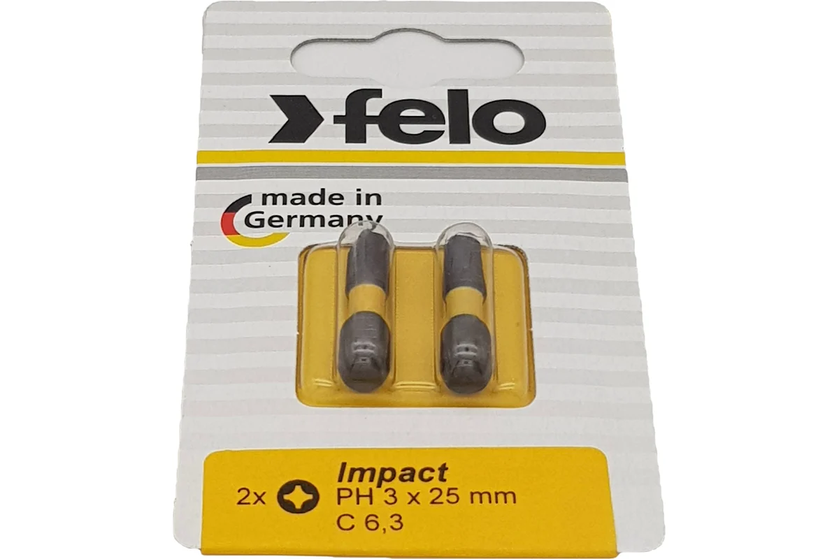 Бита крестовая ударная Impact (2 шт; PH3; 25 мм) Felo 02203241 — детальное фото
